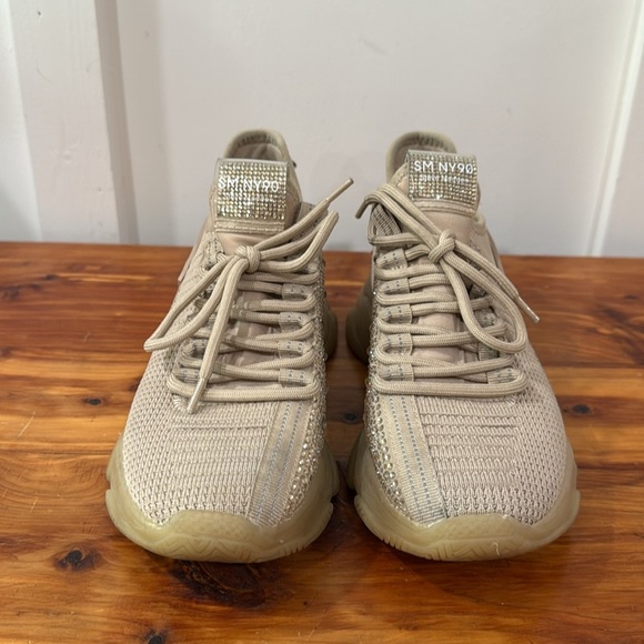 Steve Madden Maxima Tan Rhinestone Sparkle Chunky Platform Sneakers - Picture 6 of 10